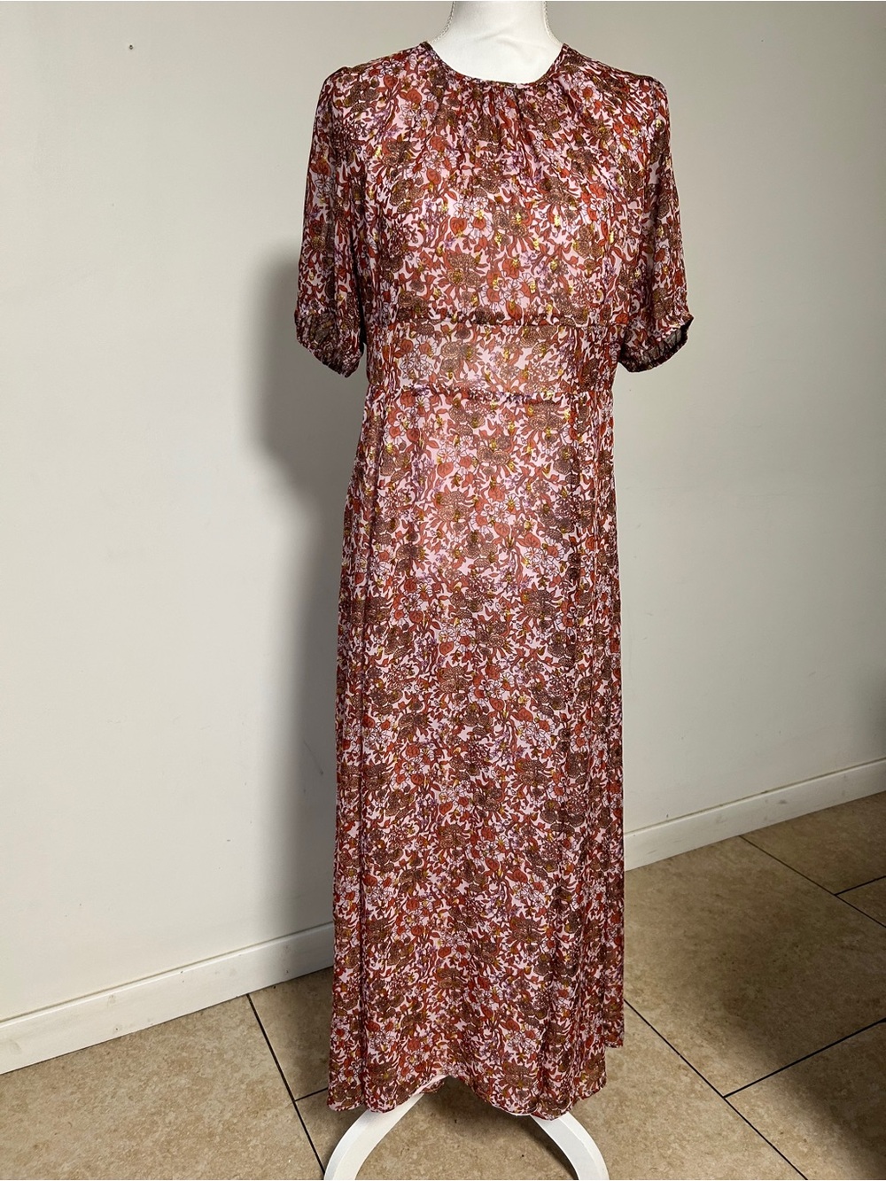 J. Crew Pink and Brown Floral Maxi Dress Brand New. Autumn 🍂 colors.